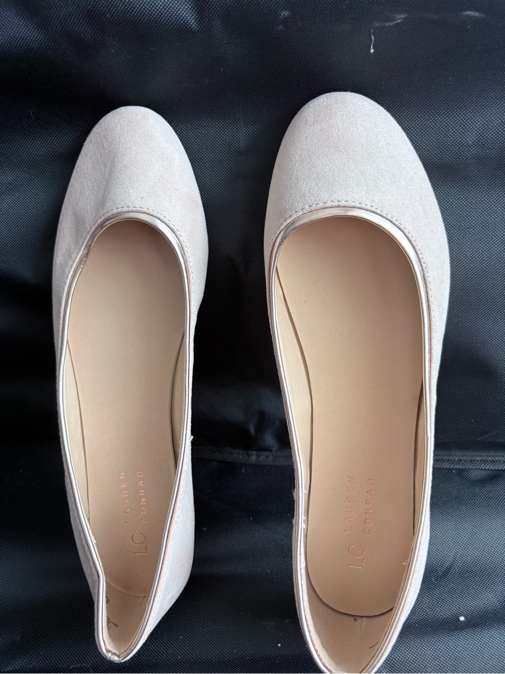 LC Lauren Conrad Blush Suede Ballet Flats